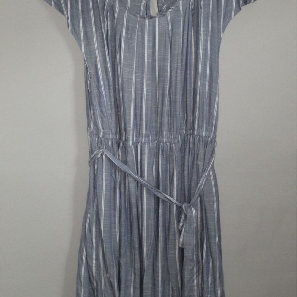 Lauren Conrad Striped Pleated Neck Dress H10666 - Picture 2 of 11